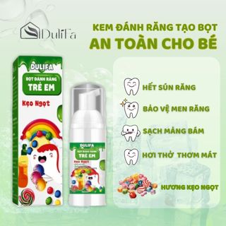 Kem đánh răng cho bé nuốt được Dulifa hương kẹo, thơm miệng, sạch mảng bám, giảm sâu răng 60ml