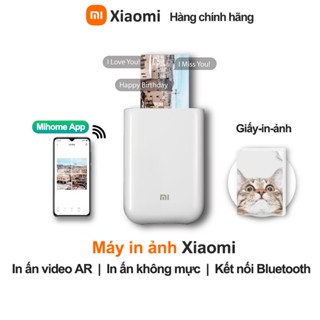 Máy in ảnh mini màu Xiaomi kết nối điện thoại cho bluetooth,Không cần mực,in hd,Chính hãng