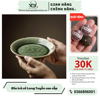 Đĩa sứ Long Tuyền, thuyền trà sứ Long Tuyền Caleron,khay trà bằng gốm sứ xanh ngọc cao cấp