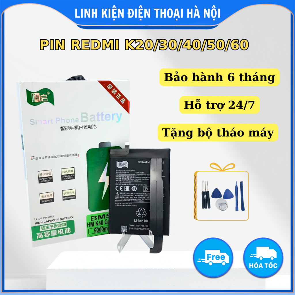 Pin Xiaomi Redmi K20/Pro, Redmi K30/Pro, Redmi K40/Pro/Gaming, Redmi K50/Pro/Gaming, Redmi K60/Pro