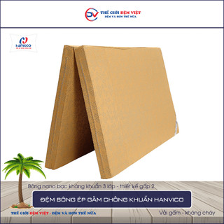Đệm bông ép hanvico gấm chống khuẩn - chống mùi và ẩm mốc - nâng đỡ cột sống - hàng chính hãng