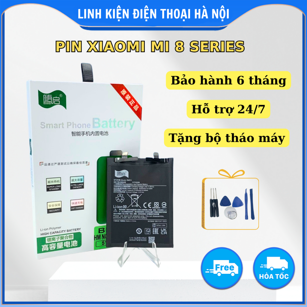 Pin Xiaomi Mi 8/Lite/SE, Mi 9, Mi10/Pro/Ultra chuẩn Pisen, SuiQi - BH 3 tháng lỗi 1 đổi 1