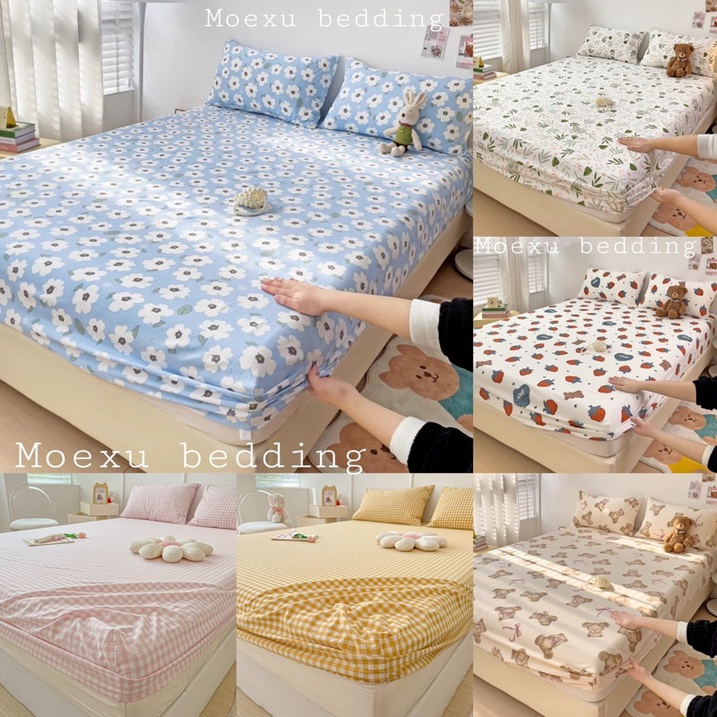 Set Ga Gối Cotton Đũi Kẻ Hàn Quốc Vải Đũi Mềm Mịn Thoáng Mát Đủ Kích Thước