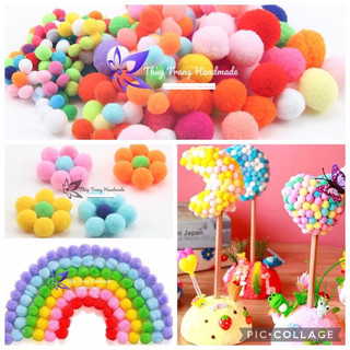 Pom Pom nhiều size làm đồ thủ công trang trí