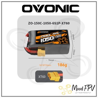 Ovonic FPV 1050mah 6S 22.2V 150C Dòng Xả Cao Chính Hãng