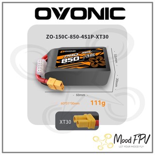 Pin lipo ovonic fpv 850mah 4s 14.8v 150c dòng xả cao chính hãng