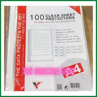 Xấp 100 cái bìa lá lỗ , kích thước a4, đựng giấy tờ