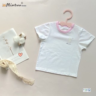 Áo cho bé sơ sinh cài vai tay ngắn bấm nút cotton 4 chiều, hiệu MINTUU First Choisce