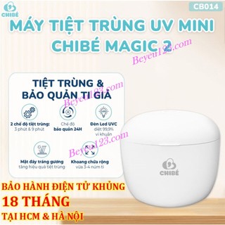 Máy tiệt trùng ti giả / núm ti tia uvc chibé magic 2 cb014 - khoang chứa rộng, có chức năng bảo quản 24 giờ