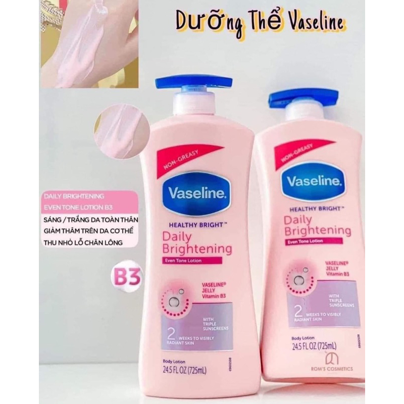 SỮA DƯỠNG THỂ HEALTHY WHITE VASELINE 725ML