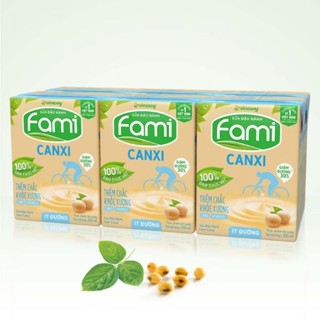 Lốc 6 hộp sữa đậu nành Fami Canxi ít đường 200ml