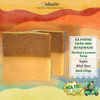 Xà phòng thảo mộc nghệ khổ qua coboté - herbal coconut soap - bánh 120g