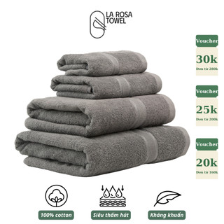Khăn tắm, gội, lau mặt larosa towel 100% cotton mềm mịn thấm hút dùng cho gia đình spa gym khách sạn