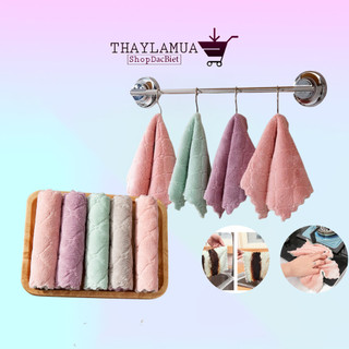 Khăn lau đa năng vệ sinh nhà bếp, xoong nồi, chén bát, ly cốc - 2 mặt siêu thấm hút - size 16x22cm (KLT04)