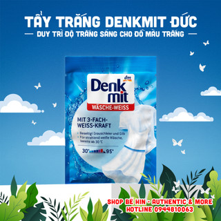 Bột Denkmit Wasche Weiss Đức giảm ố vàng, duy trì độ trắng sáng cho quần áo và vải màu trắng, 50g