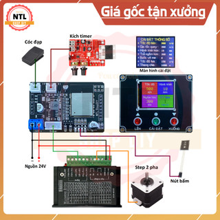 [Cài logo] Bộ mạch điều khiển step trục Z vít me chế trụ máy hàn cell pin