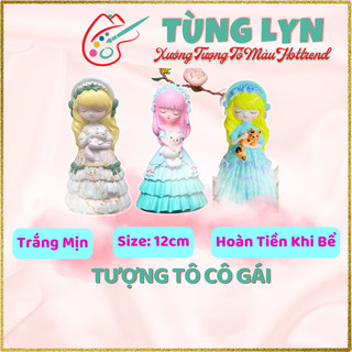 Tượng Tô Màu Tượng Thạch Cao Công Chúa size nhỏ 12cm
