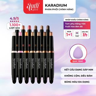 Phấn mắt nhũ KARADIUM Shining Pearl Shadow Stick 2 đầu dạng thỏi vặn kèm cọ
