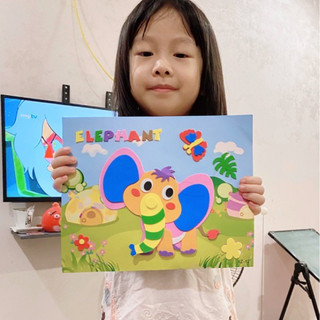 COM BO 5 TRANH  DÁN GHÉP HÌNH CHO BÉ VỪA HỌC VỪA CHƠi