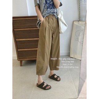 RN829_Rập giấy may quần baggy xếp li nữ