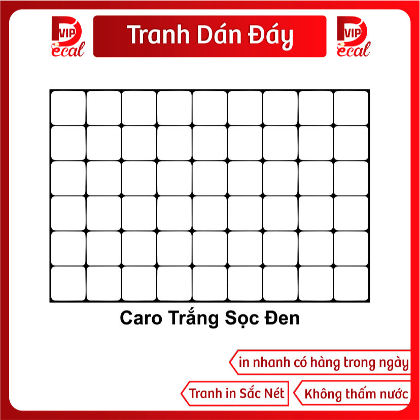 Tranh Decal dán Hồ Cá 3D Mẫu Mới ( Tranh Đáy Caro Trắng Sọc đen)