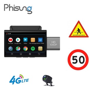 Camera hành trình thương hiệu Phisung K11 tích hợp 4G, Wifi, 3 inch, dẫn đường Navitel, Google map