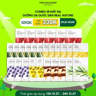 Combo 28 mặt nạ cấp ẩm the face shop real nature mask face 20g