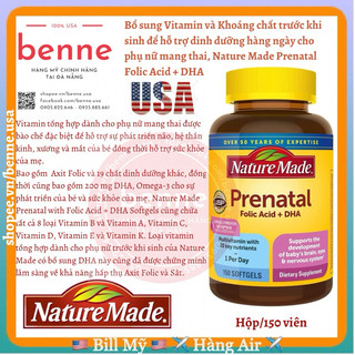 [🇺🇸 Bill Mỹ,Date 11/2025] Viên uống Nature Made Prenatal Multi + DHA 200mg của Mỹ dành cho mẹ  bầu