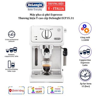 Máy pha cà phê Espresso Delonghi Italia ECP35.31 -  Áp suất 15 bar - Công suất 1100W (Bh 12 Tháng)