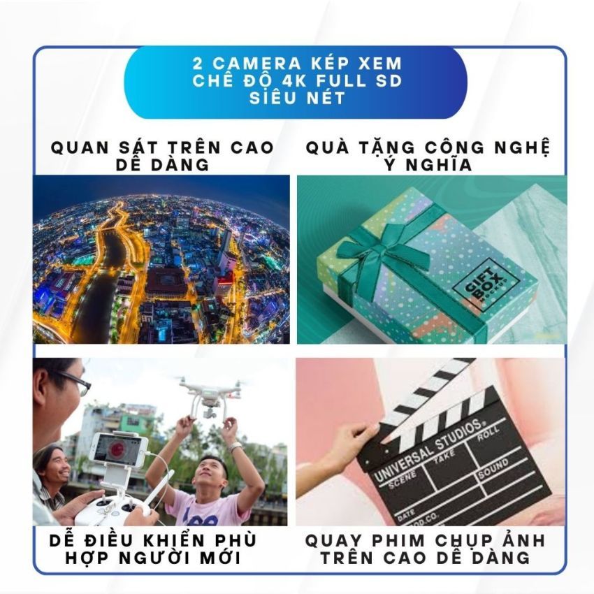Flycam e88 EVO, Máy bay điều khiển từ xa camera 4k, Bay cao 200m, Bay xa tối đa 1500m | BigBuy360 - bigbuy360.vn