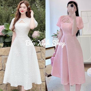 Váy Thời Trang Nữ Dự Tiệc Vải Xốp Hoa Thanh Lịch Bigsize Nữ 40-95Kg - A.1317