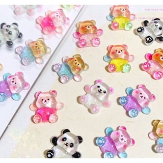 Combo 5 charm gấu màu ngẫu nhiên mini dán nail diy