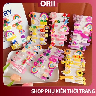 Set kẹp tóc 14 món nhiều màu sắc đáng yêu, phong cách Hàn Quốc ORII ,kẹp mỏ vịt lolita nhẹ nhàn dễ thương.
