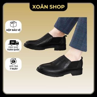 Giày Lười Nam Da Thật Đế Đốc Cao 4,5cm Cực Đẹp Siêu Hack Dáng Mã D017 Xoăn Shop