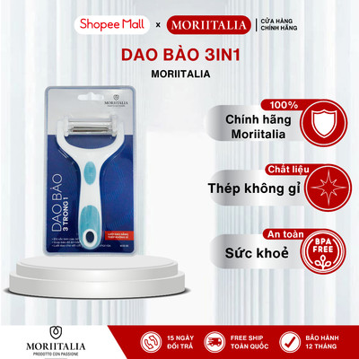 Dao Bào Inox 3 Lưỡi 3 Trong 1 Fiore Moriitalia - Gọt Vỏ,Bào Lát - Bào Sợi, Bảo Siêu Mỏng MS13Q-300
