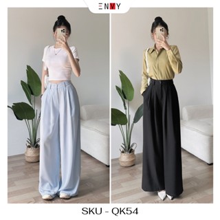 Quần Tây Ống Rộng Xếp Ly Vải Mềm Rũ ENVY QK54 (Dài hơn 100cm)