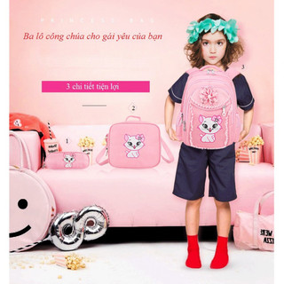 BỘ BA LÔ, TÚI ĐEO, HỘP BÚT HÌNH MÈO HELLO KITTY CHO BÉ GÁI