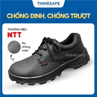 Giày bảo hộ lao động nam NTT chống nước, chống đinh va đập trơn trượt, Giày đi làm công trình, giày lao động - Thinksafe