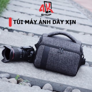Túi đeo máy ảnh dày xịn chắn chắn kèm bọc dù chống mưa