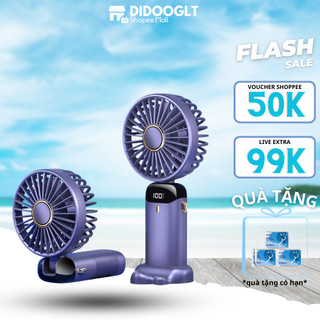  Quạt Cầm Tay DIDOOGLT Mini Gấp Gọn 10000mAh Tích Điện 5 Cấp Độ Gió Có Màn Hình Led Hiển Thị 