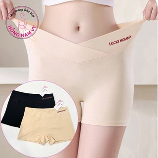 Quần mặc váy bầu cạp chéo Lucky Mommy cotton lạnh cao cấp