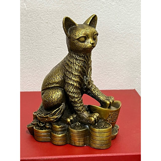 Tượng mèo bằng đồng nguyên chất cao 16cm