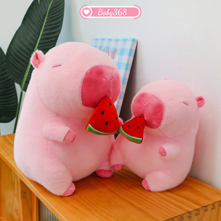 Gấu bông Capybara Chuột Lang Rút Dưa Hấu Màu Hồng Dễ Thương