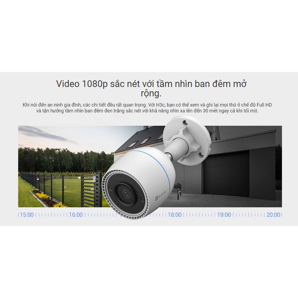 Camera WiFi ngoài trời EZVIZ H3C Color 2MP