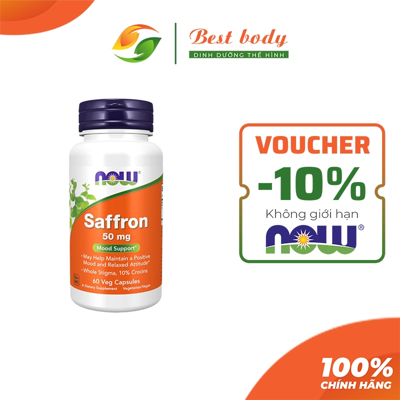 Hỗ Trợ Giả m Câ n, Nâng Cao Chất Lượng Giấc Ngủ NOW SAFFRON 50MG 60 VIÊN