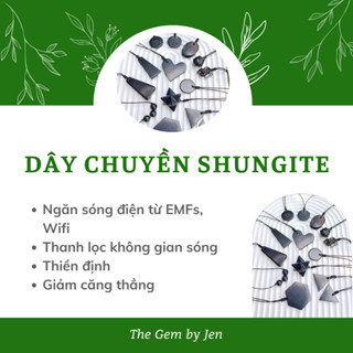  Dây chuyền Shungite The Gem by Jen Ngăn bức xạ điện từ 5G phụ kiện đá thanh tẩy đá năng lượng 