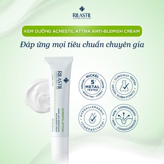 Kem cấp ẩm kiềm dầu cho da mụn - rilastil acnestil attiva cream