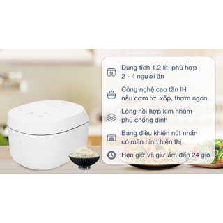 [HÀNG CHÍNH HÃNG] Nồi cơm cao tần Sharp 1.2 lít KS-IH122V-WH