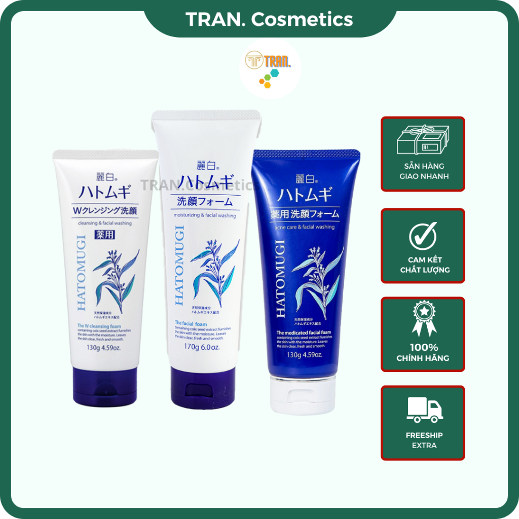 Sữa Rửa Mặt Hatomugi, Sữa Rửa Mặt Nhật Dưỡng Ẩm Trắng Da Chiết Xuất Hạt Ý Dĩ Srm Hatomugi Từ Nhật Bả