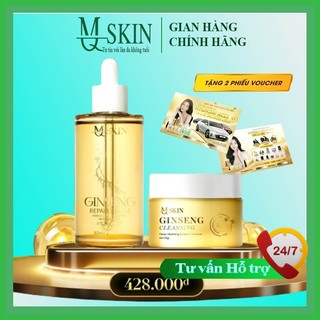 Combo tái tạo da sâm vàng MQ SKIN thay da nhân sâm mq skin,bột rửa mặt mqskin tr.i mụn nám tàn nhang